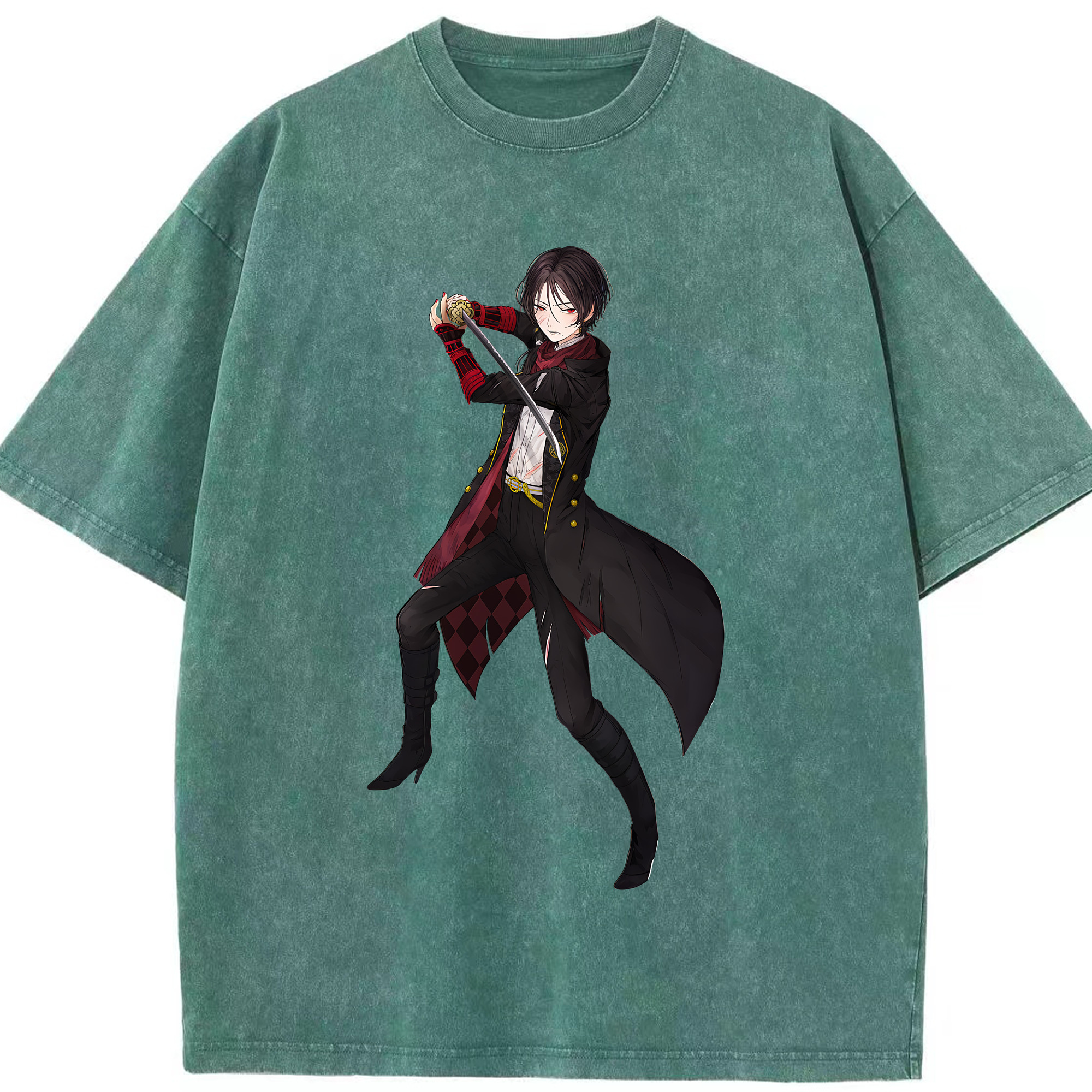 （画像用） 刀剣乱舞 Touken Ranbu 綿100% ヴィンテージ風 半袖Tシャツ（フロントプリント）